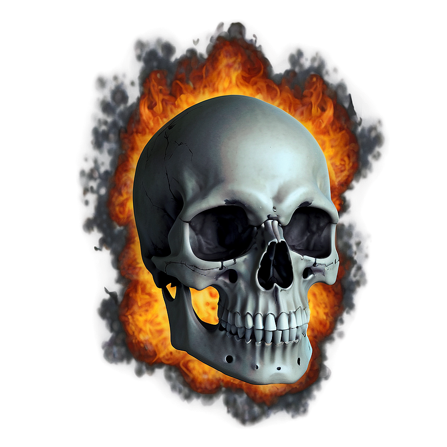 Smoldering Skull Graphic Png 23