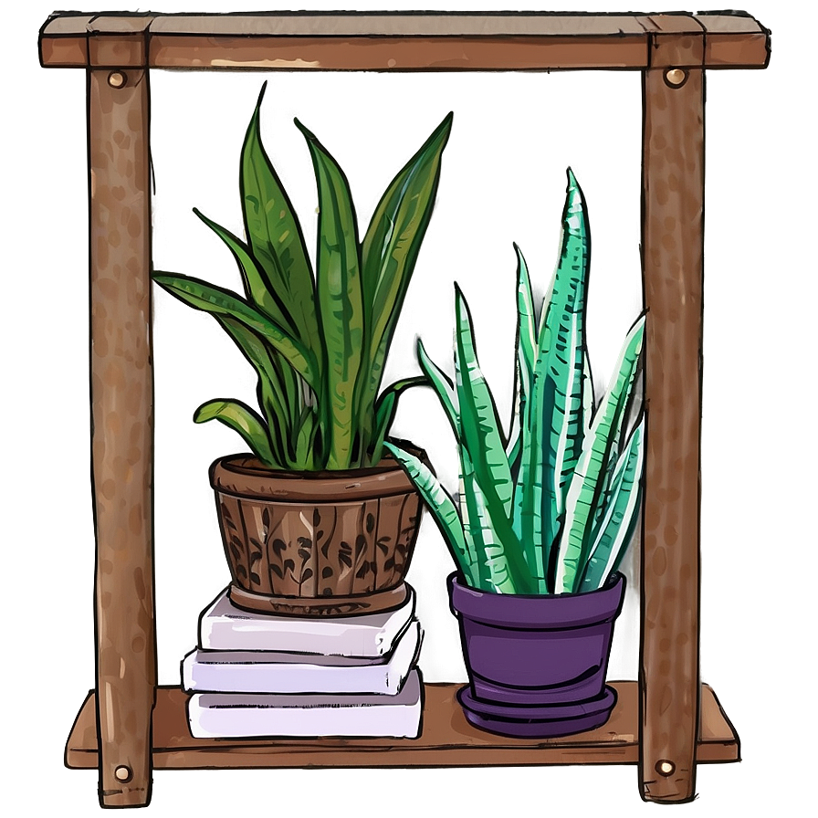 Snake Plant On Shelf Png Eli32