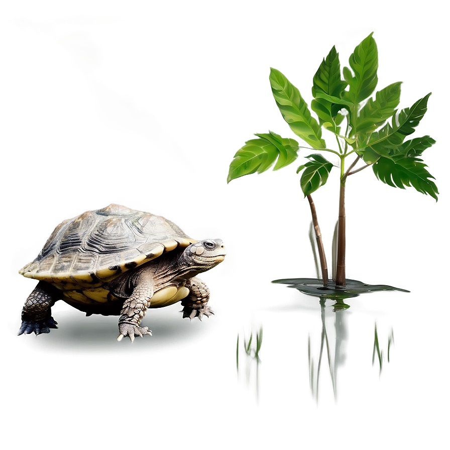 Snapping Turtle In Habitat Illustration Png Leg