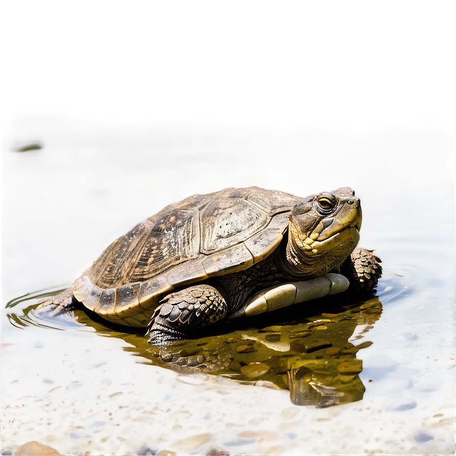 Snapping Turtle In Shallow Water Png Lqb23