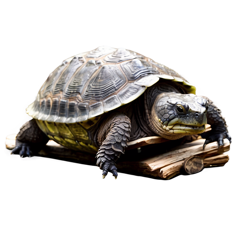 Snapping Turtle On Log Png Ian