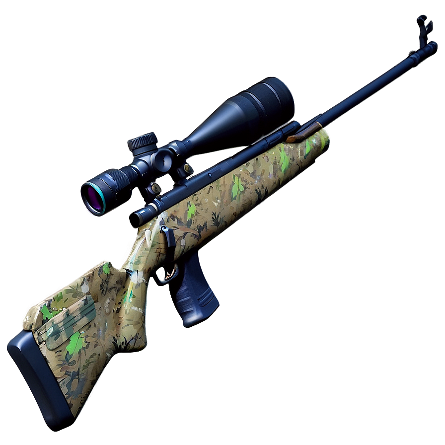 Sniper Rifle With Ghillie Wrap Png Vqy76