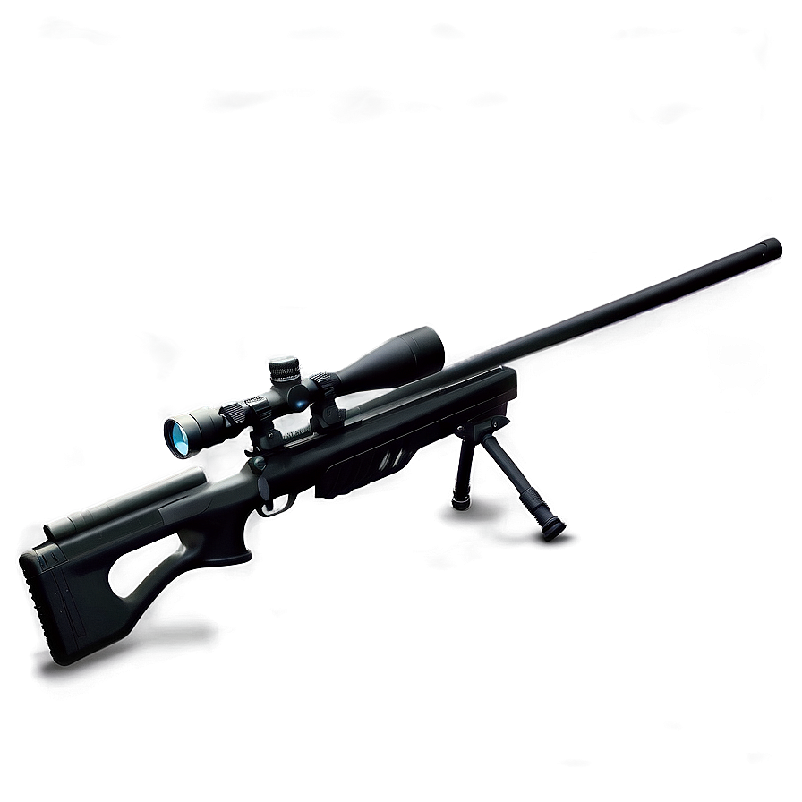 Sniper Rifle With Monopod Png Osb46