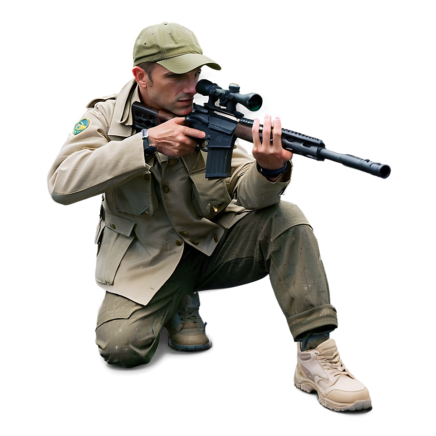 Sniper Shooting Stance Png 62