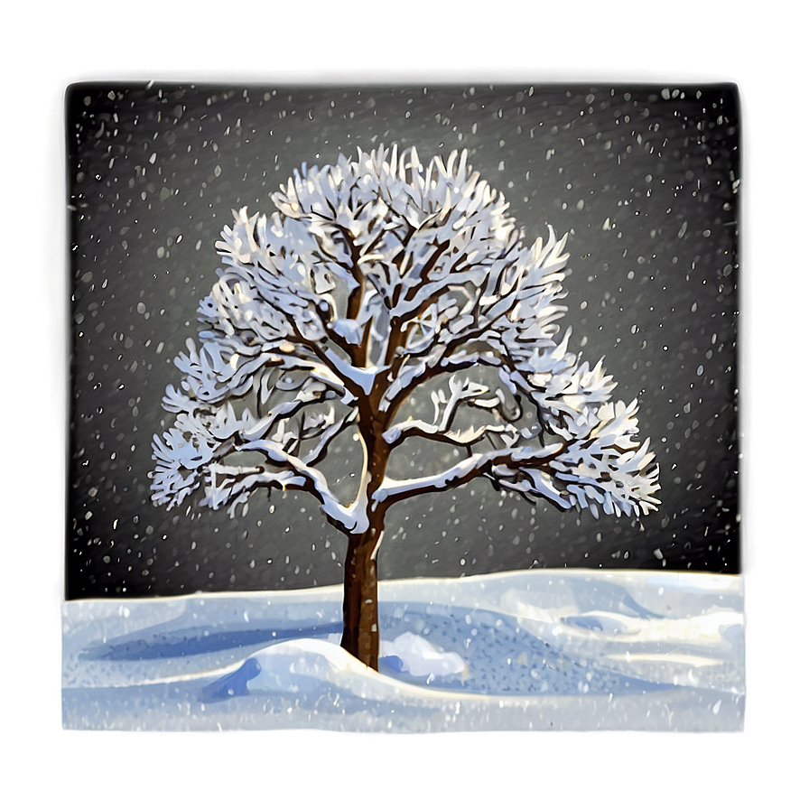 Snow Blanketed Tree Png 8