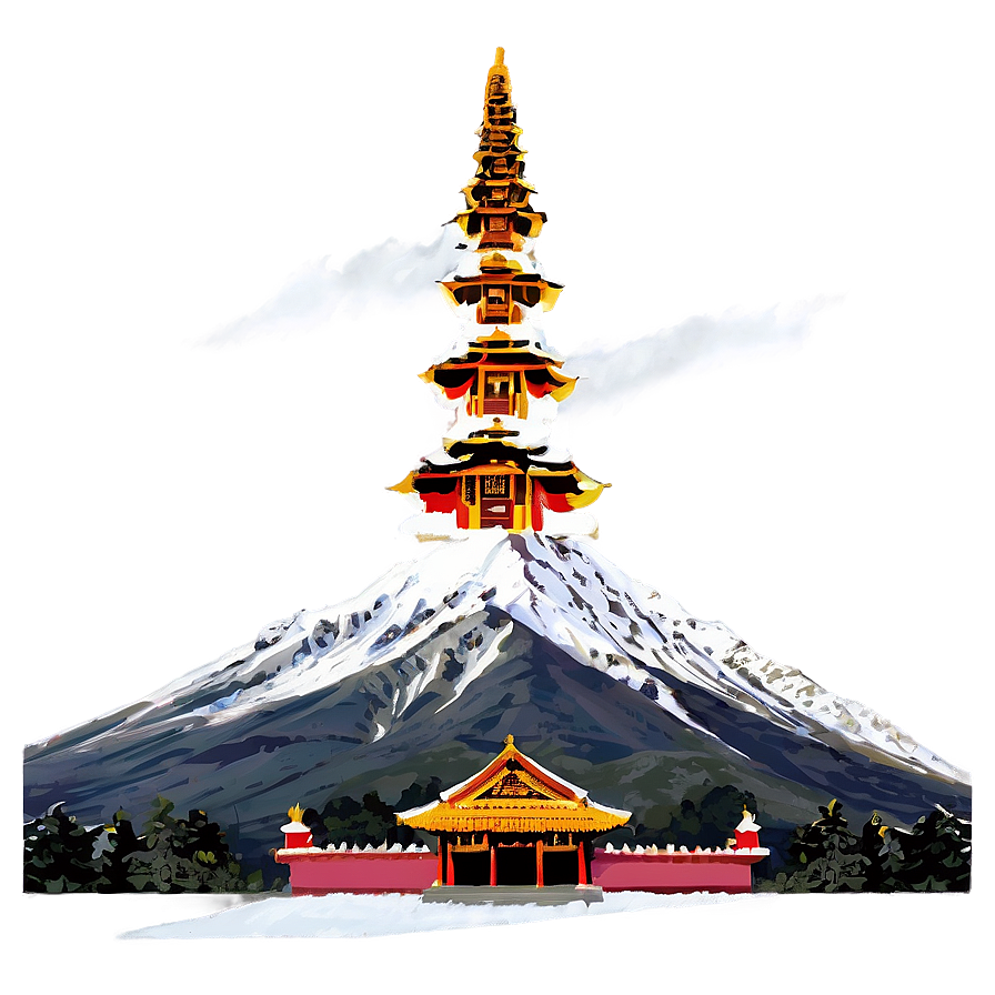 Snow-capped Mountain Temple Png Ajc