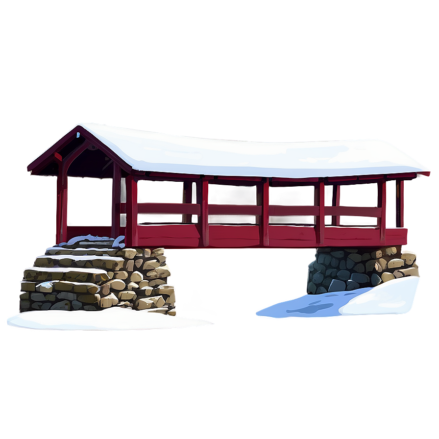 Snow-covered Bridge Winter Png Obk