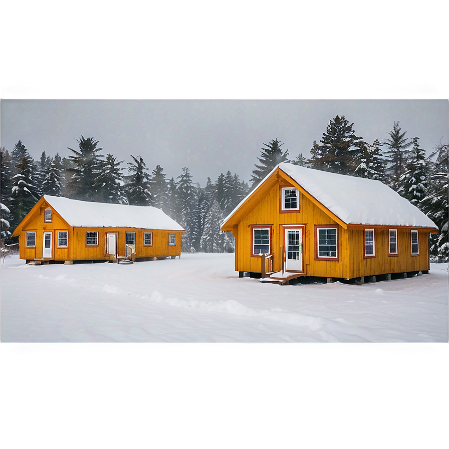 Snow-covered Cabins In Maine Png Ryq