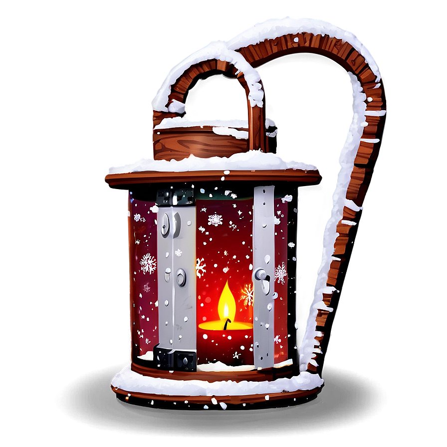 Snow Covered Christmas Lantern Png 6