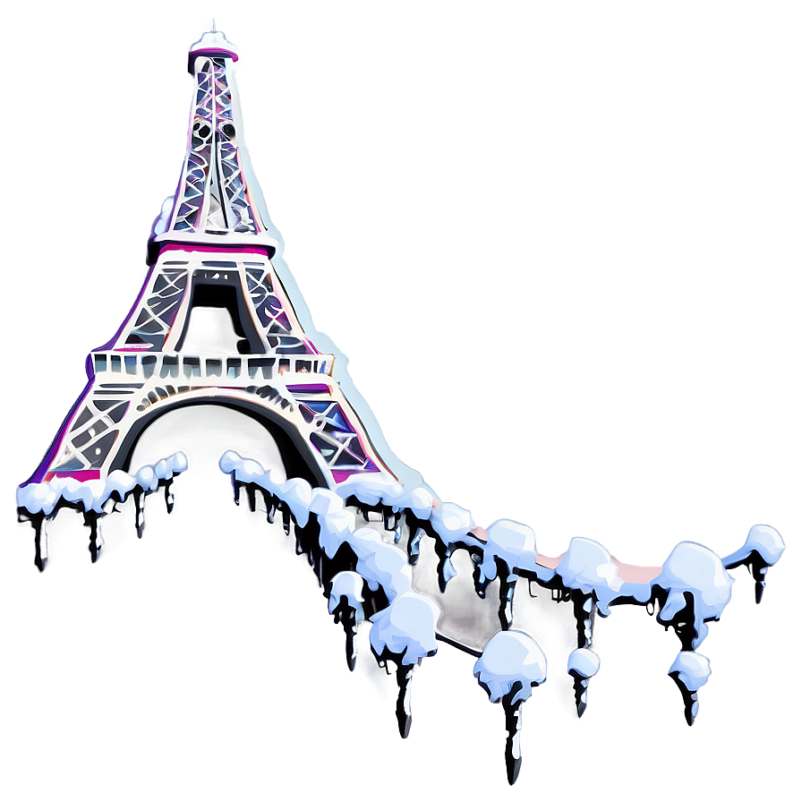 Snow-covered Eiffel Tower Png Ppu9