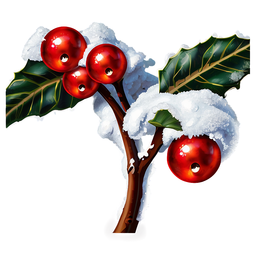 Snow Covered Holly Berries Png Sja