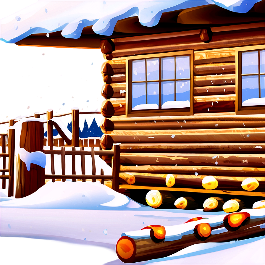 Snow-covered Log Cabin Png 51