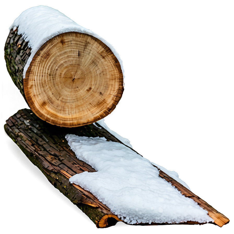 Snow-covered Log Png 05252024