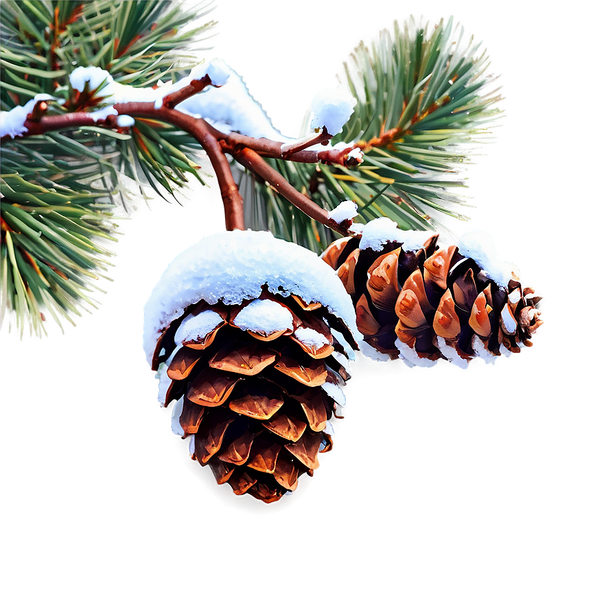 Snow-covered Pine Cones Png Jjf