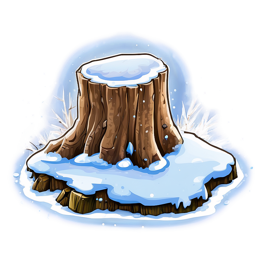 Snow Covered Tree Stump Png 06132024