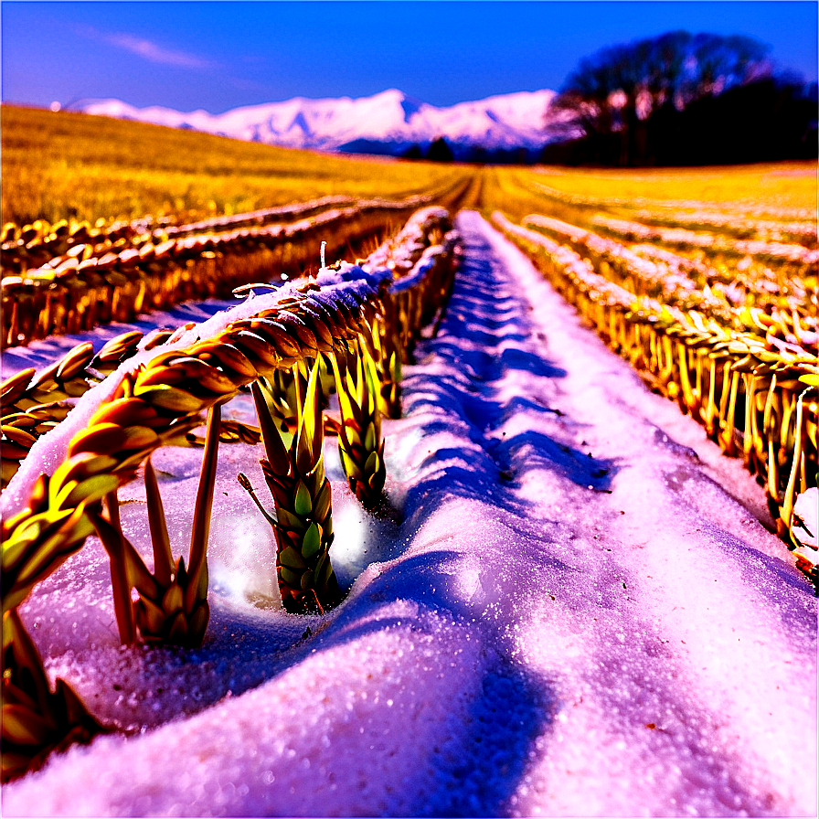 Snow-covered Wheat Field Winter Png 32