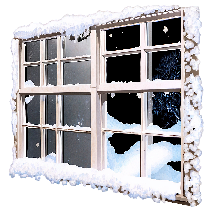 Snow Encrusted Window Png 13