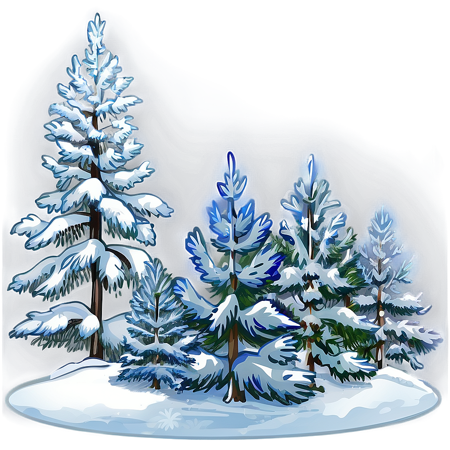 Snow Enveloped Trees Png Req98