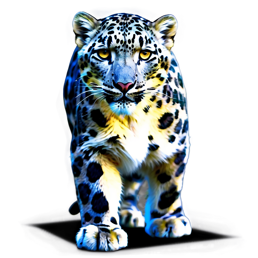 Snow Leopard And Mountain Background Png Lmu52