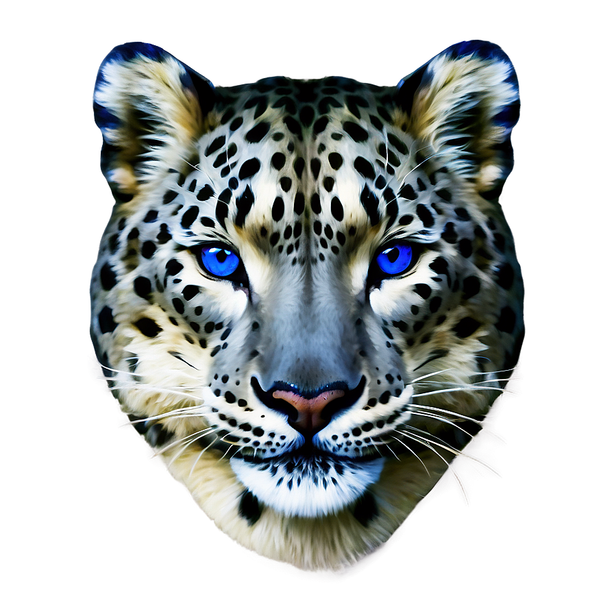 Snow Leopard With Blue Eyes Png Rid90