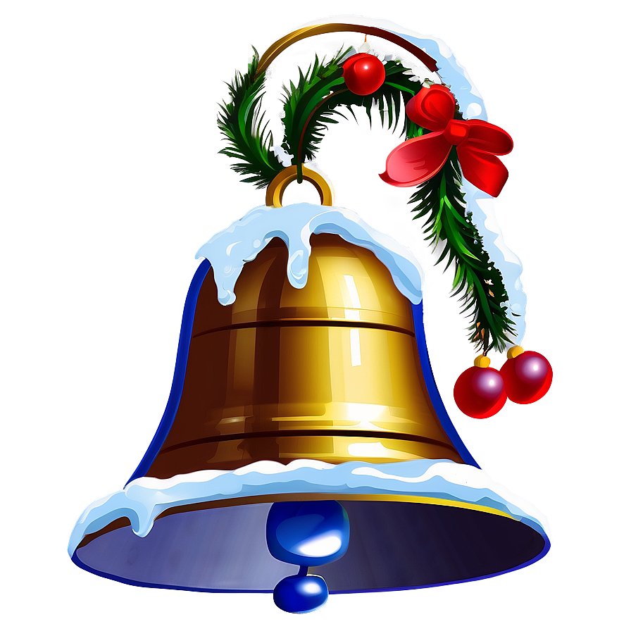 Snow Topped Christmas Bell Png 23