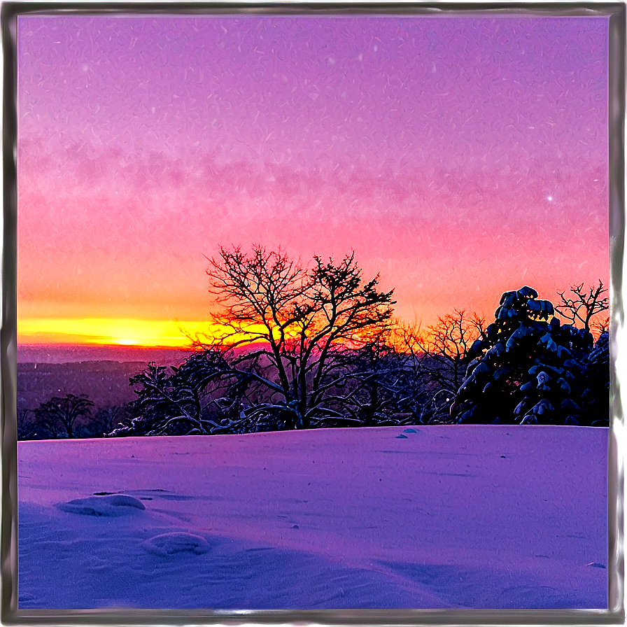 Snowfall At Sunrise Png 17