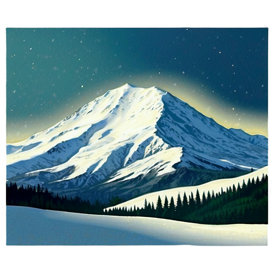 Snowfall Mountain Landscape Png Ook