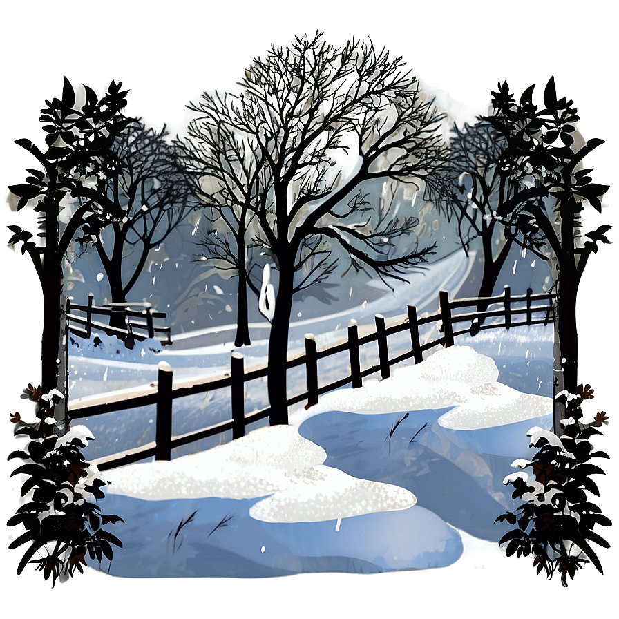 Snowfall Scenery Png 37