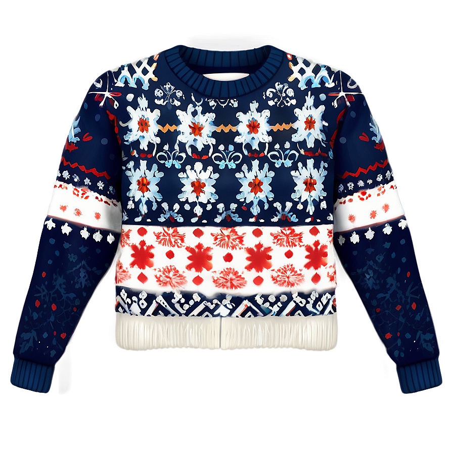 Snowflake Sweater Design Png Uum