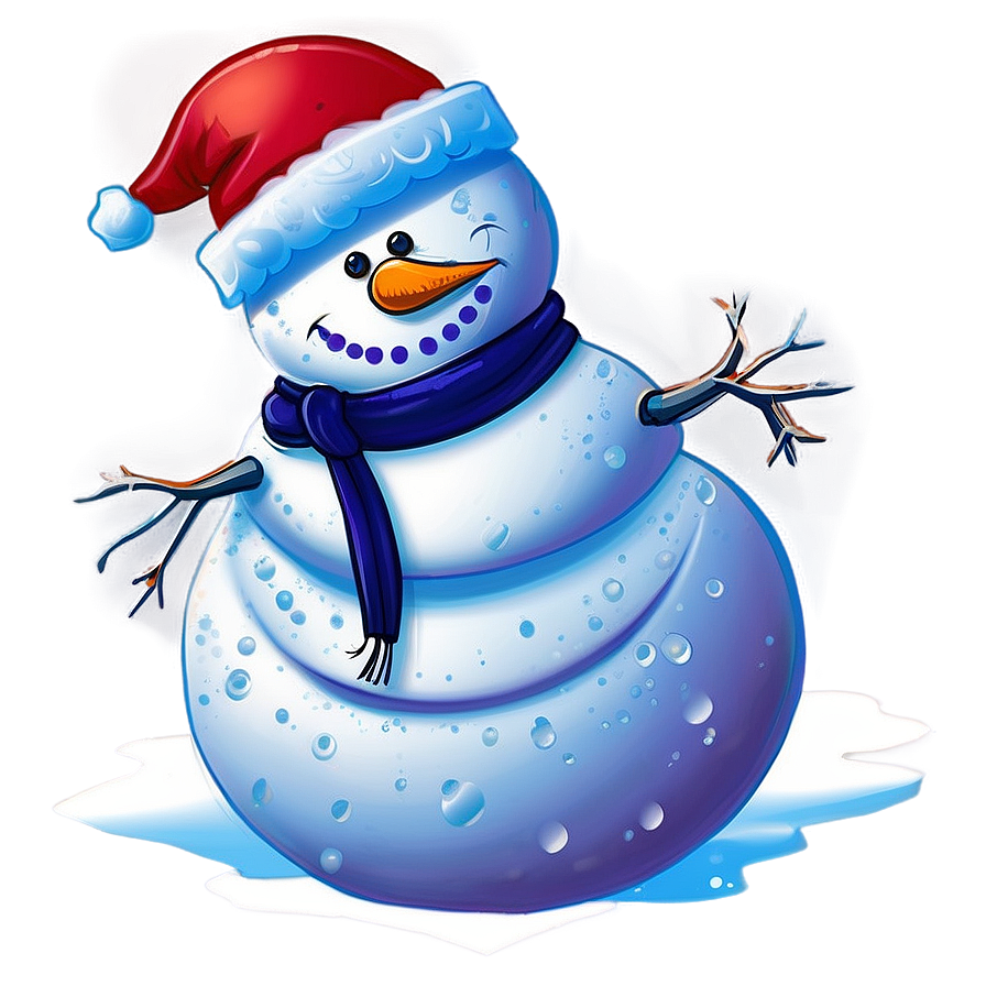 Snowman And Snowflakes Png 05032024