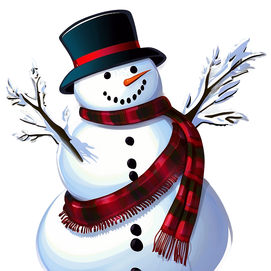 Snowman With Scarf Png 05032024