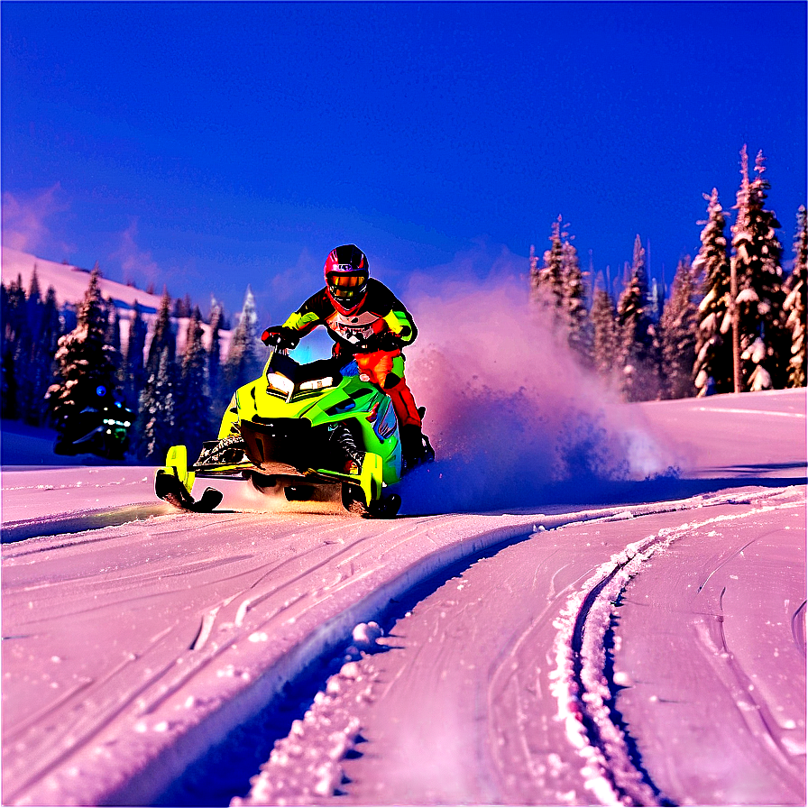 Snowmobile Downhill Racing Png 06252024