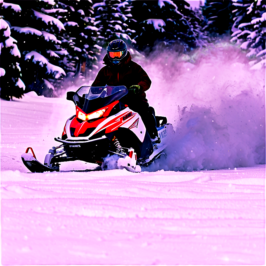 Snowmobile In Deep Snow Png Xsv