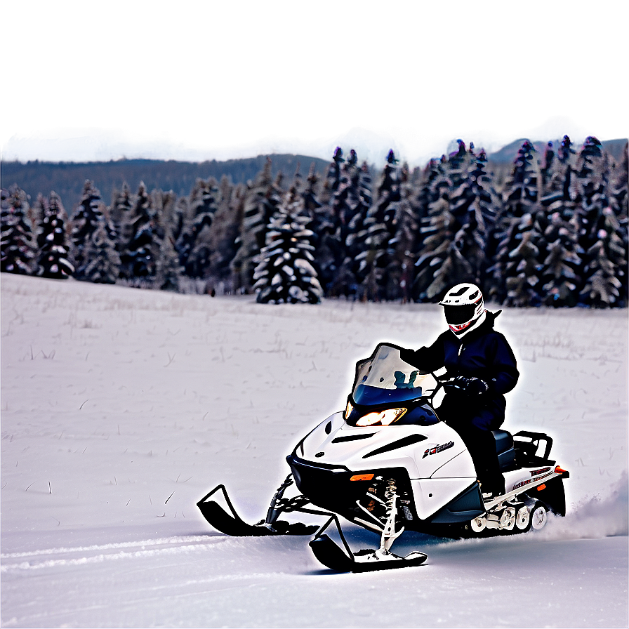 Snowmobile In Snowy Landscape Png 06252024