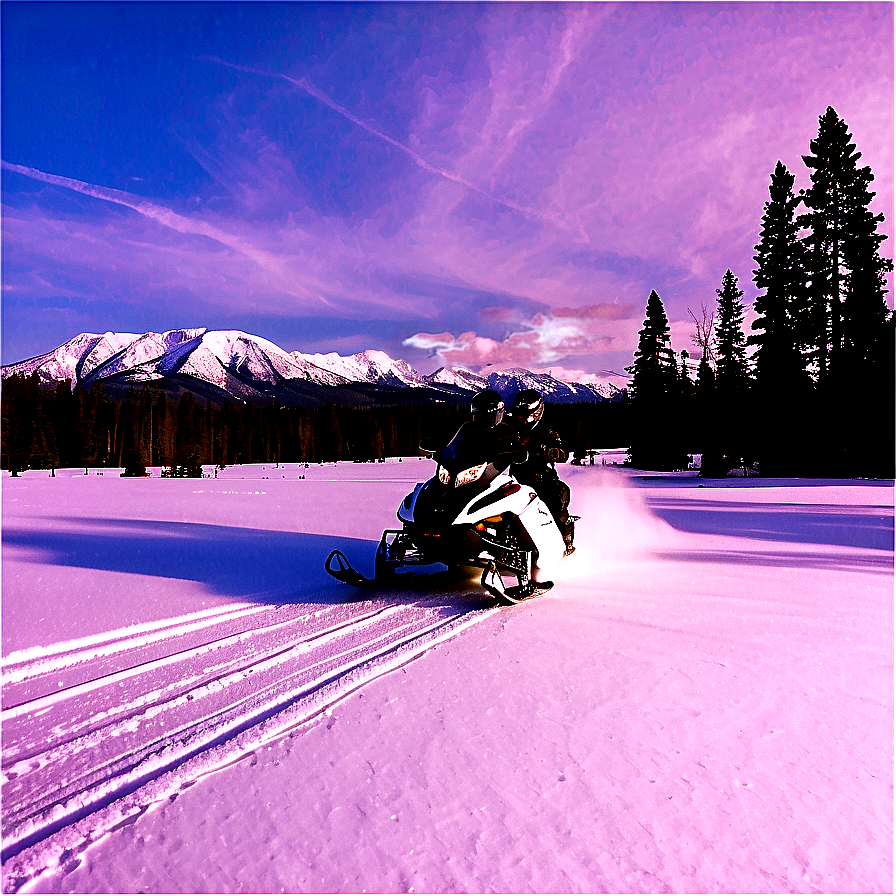 Snowmobile In Snowy Landscape Png 80