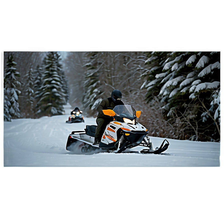 Snowmobile In Winter Wonderland Png Iif