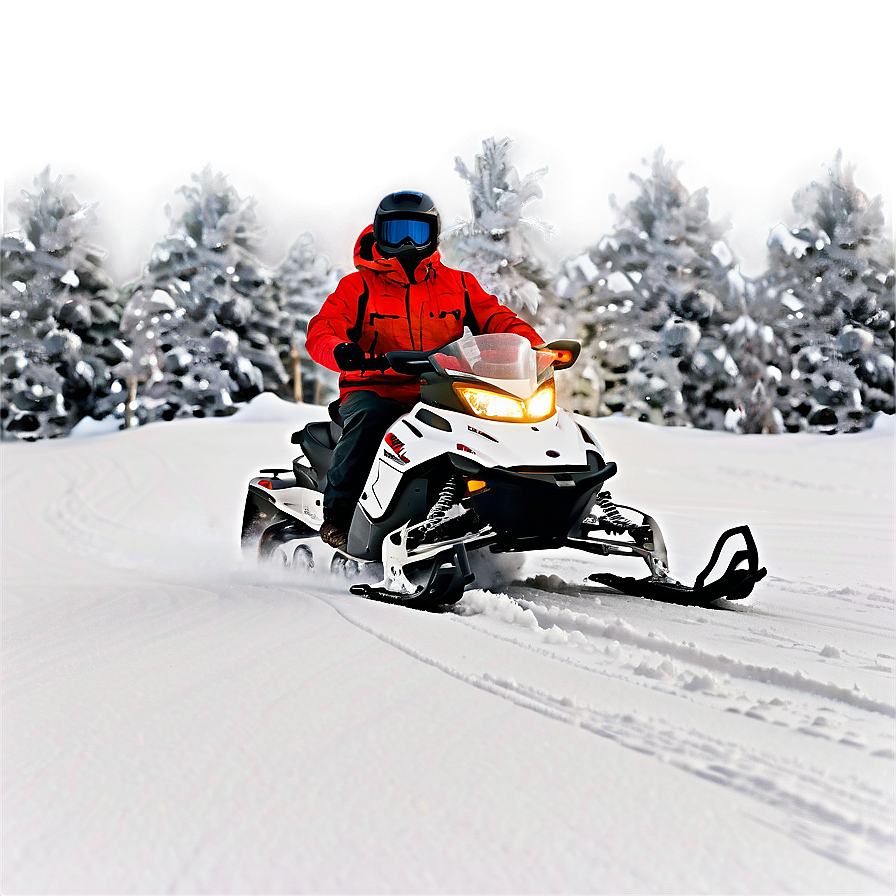 Snowmobile In Winter Wonderland Png Yre