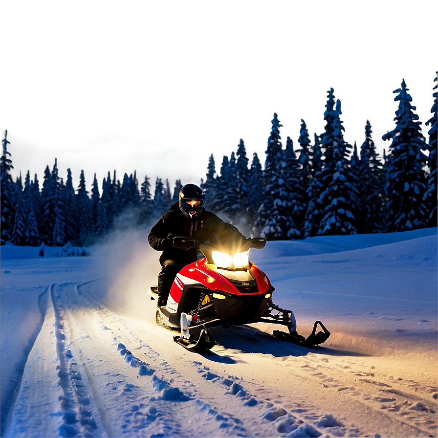 Snowmobile Night Riding Png 76