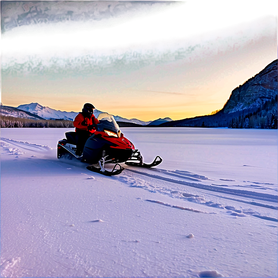 Snowmobile On Frozen Lake Png 29