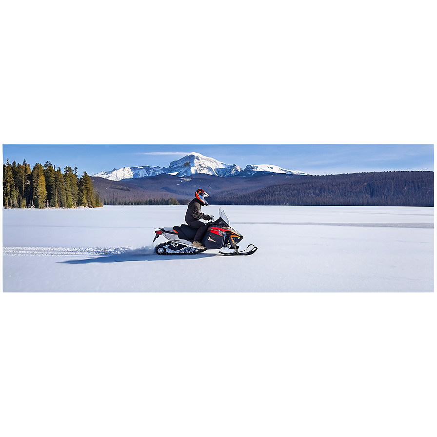 Snowmobile On Frozen Lake Png Cme