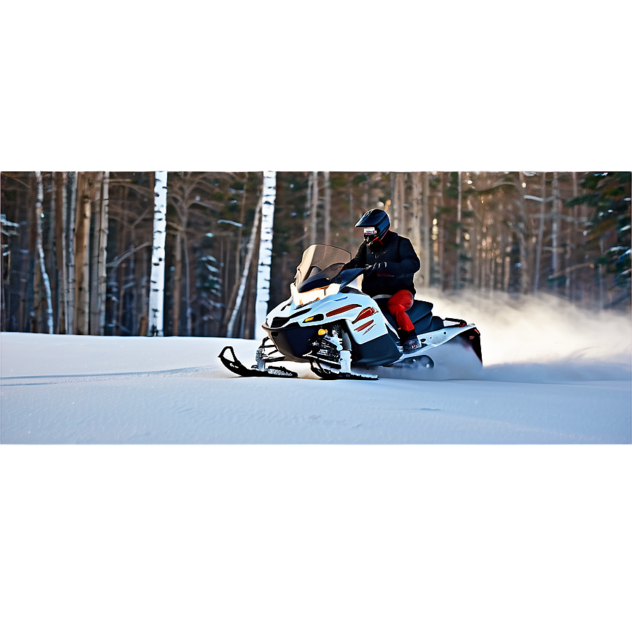 Snowmobile On Snow-covered Trails Png 06252024