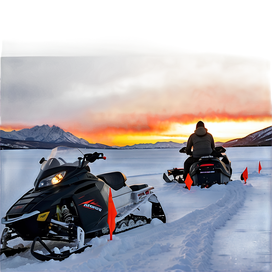 Snowmobile Sunset Ride Png Hoo