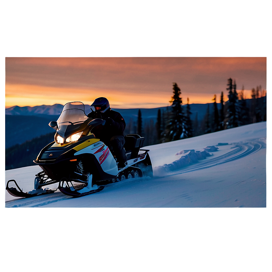 Snowmobile Sunset Ride Png Lpw66