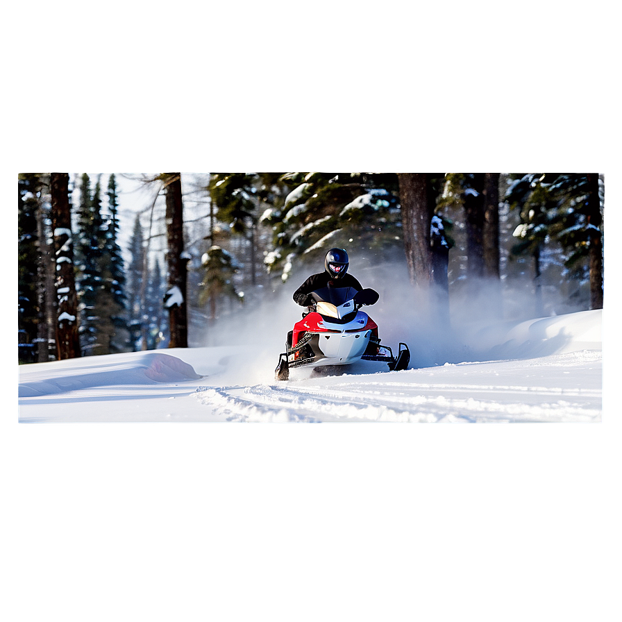 Snowmobile Trail In Forest Png Egm