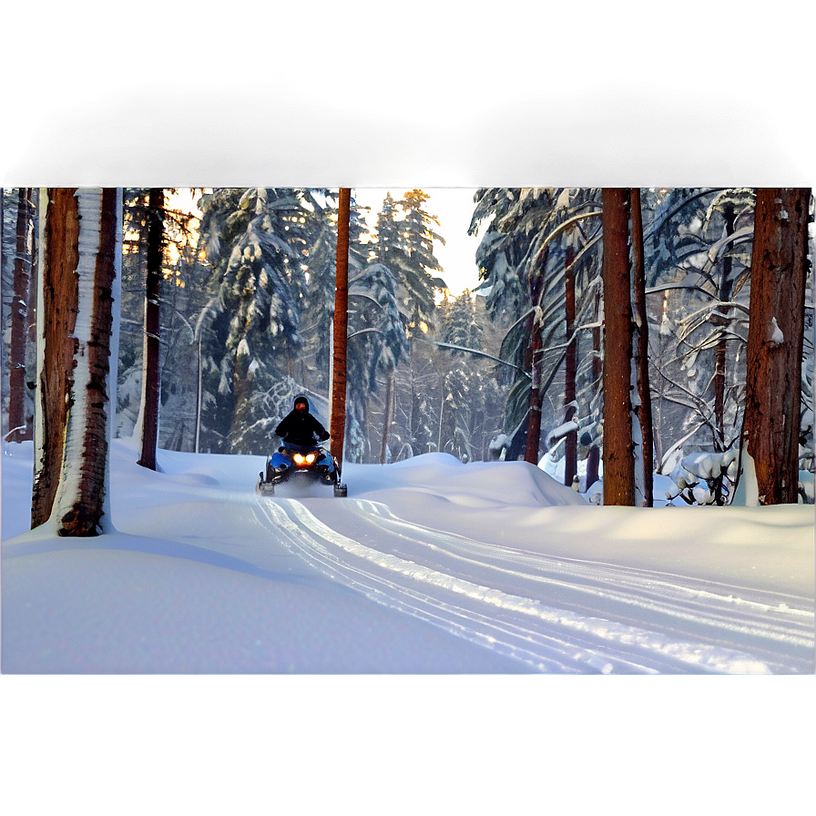 Snowmobile Trail In Forest Png Gfh82