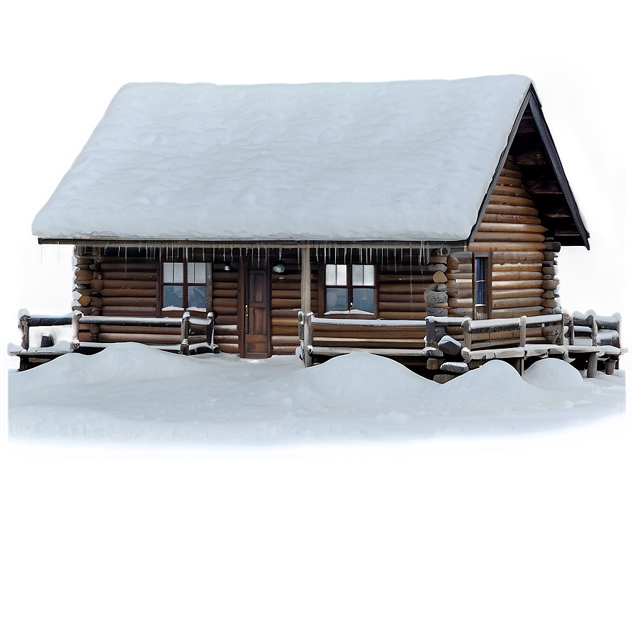 Snowy Cabin Building Png 57