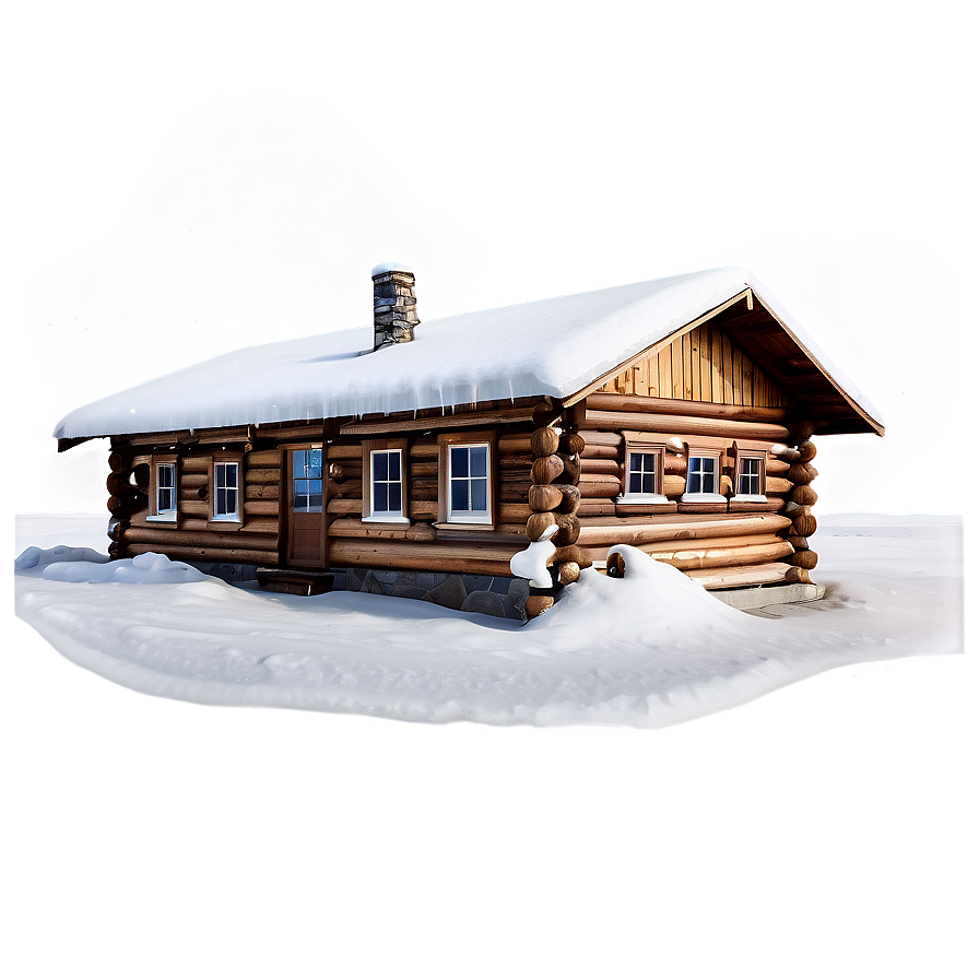 Snowy Cabin Building Png 90