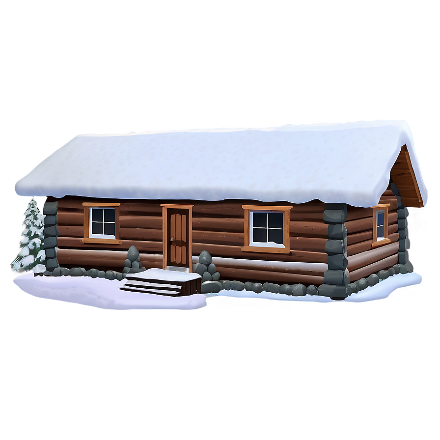 Snowy Cabin Building Png Alr30