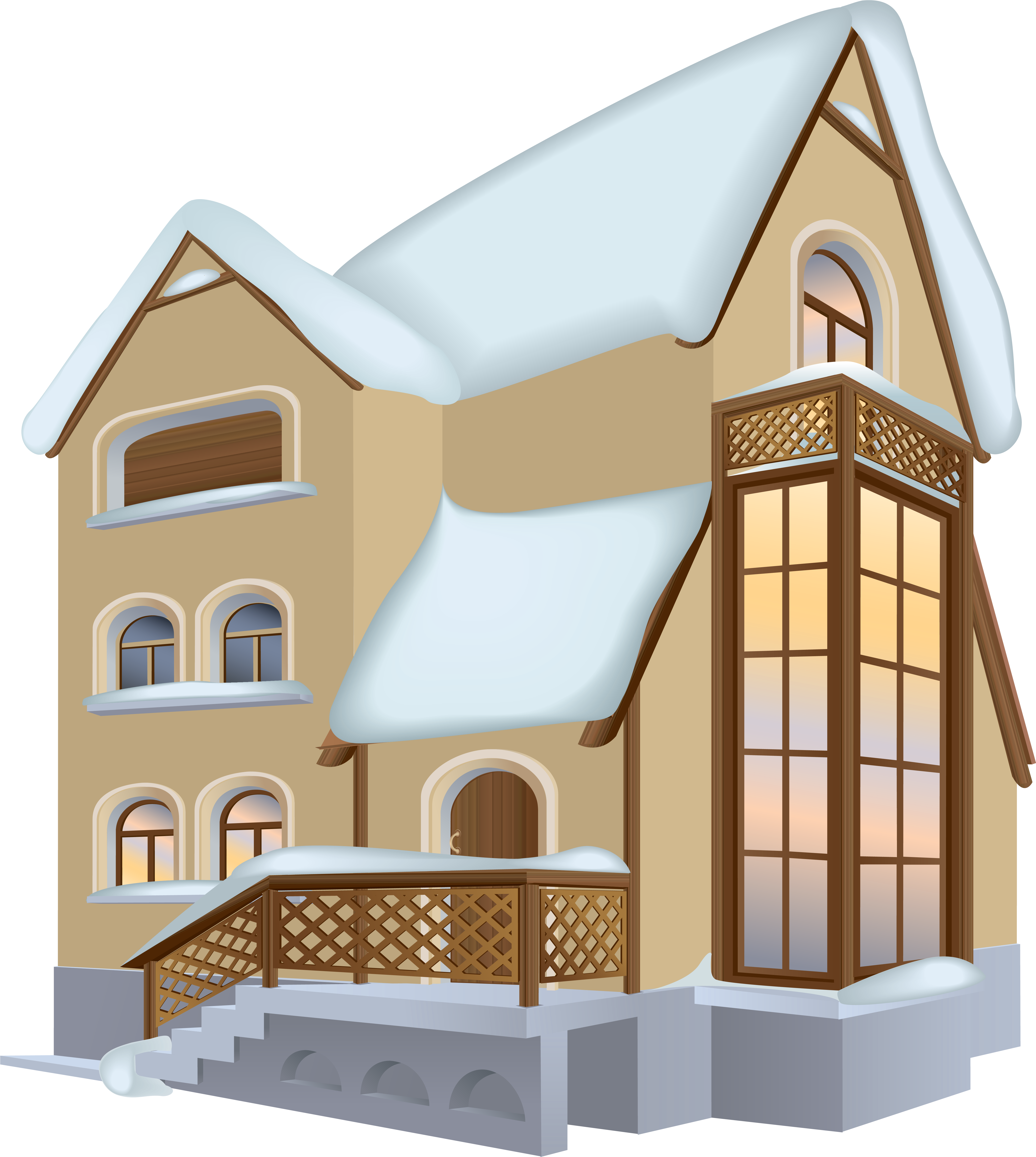 Snowy Cartoon House Clipart