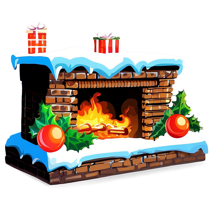 Snowy Christmas Fireplace Png Nwi